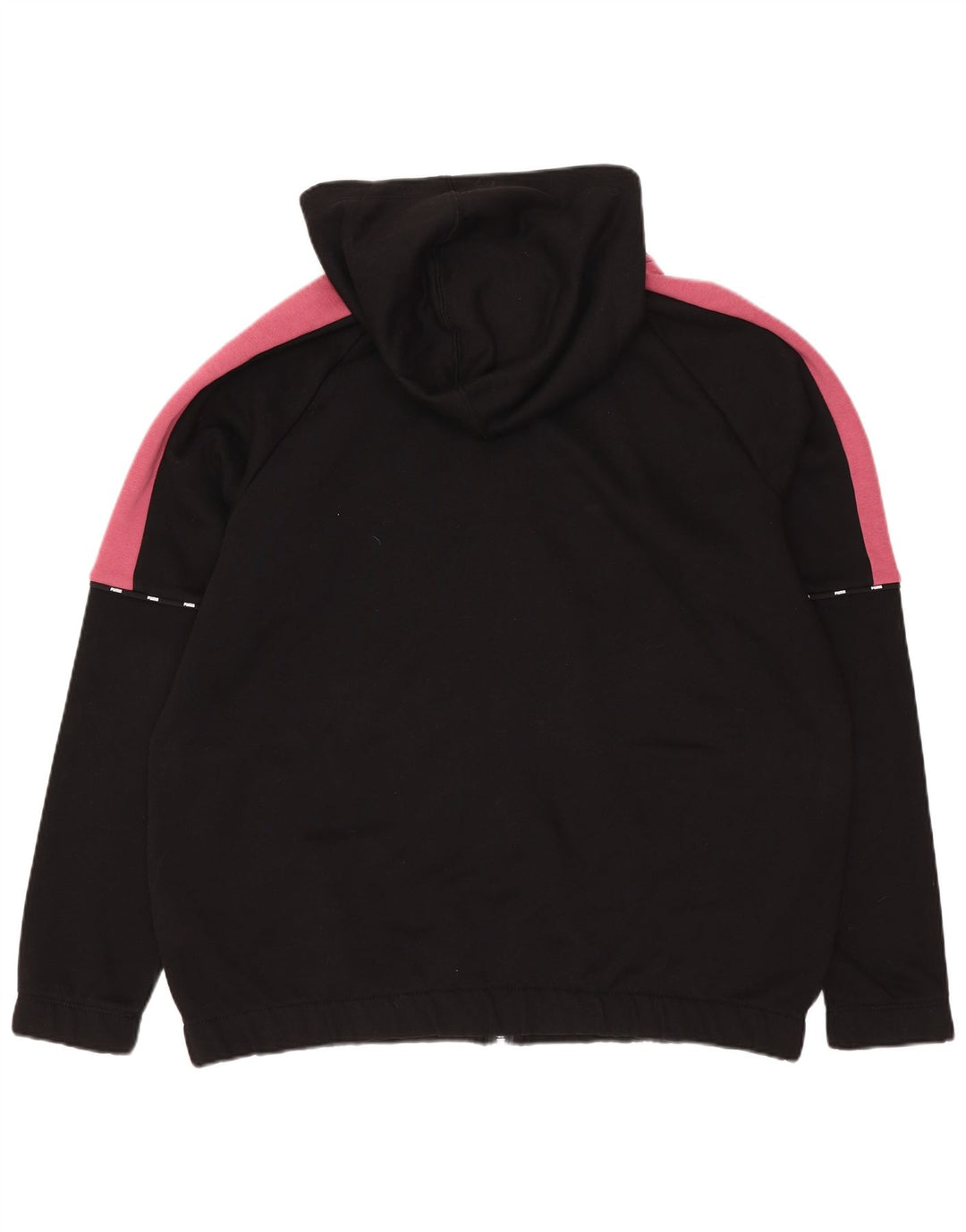 Puma Pull à capuche zippé pour femme UK 14 Coton color block noir moyen