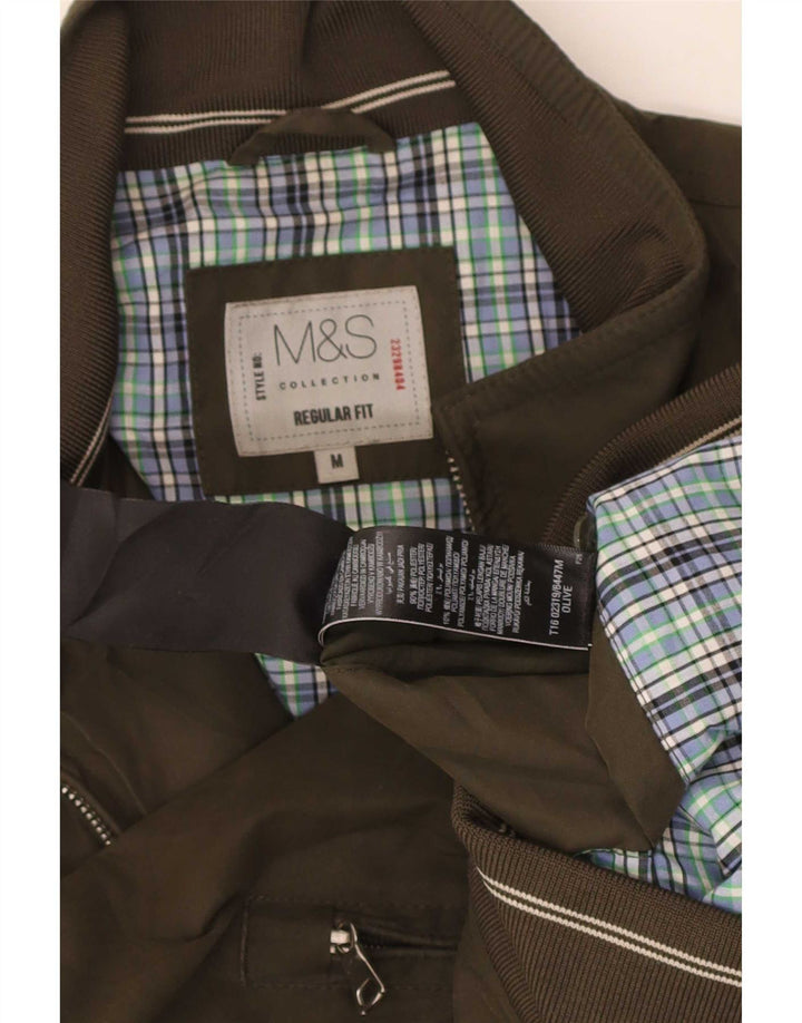 Marks & Spencer Veste bomber coupe régulière pour homme UK 38 Kaki moyen Polyester