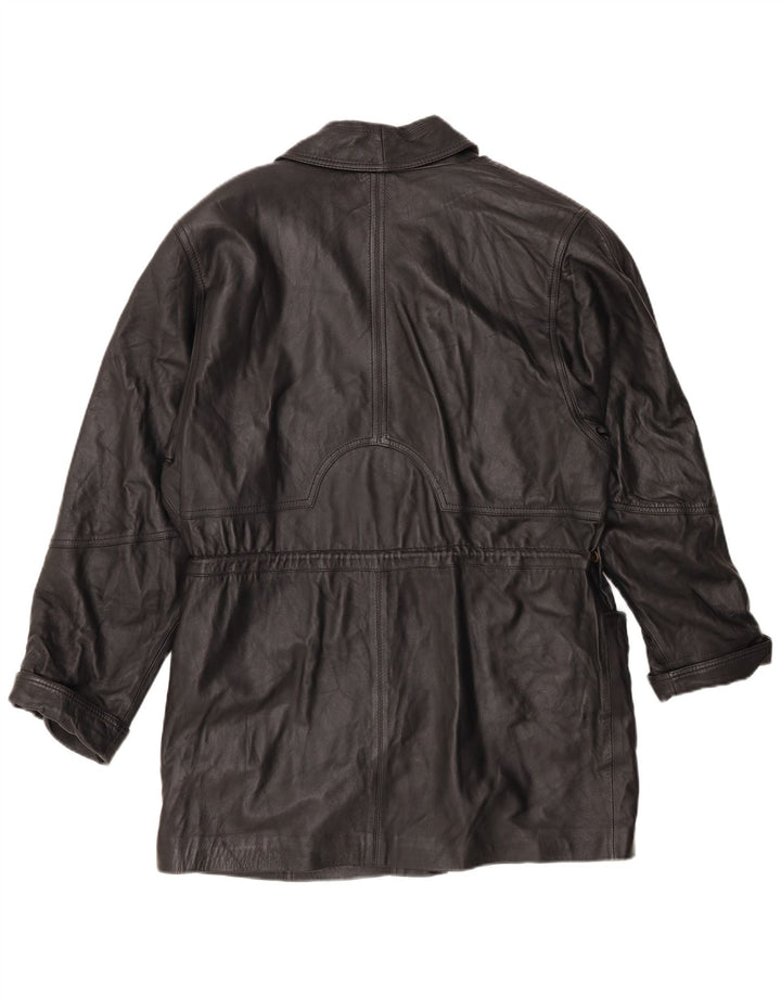 Manteau en cuir femme vintage EU 44 XL Cuir noir