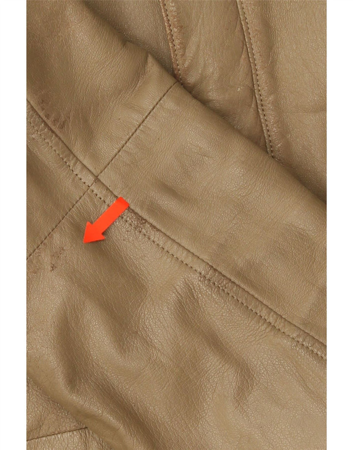 veste en cuir homme vintage IT 50 Grand Marron