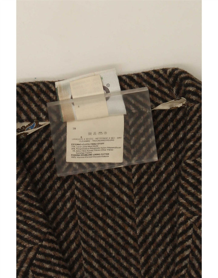 Ciao Veste Blazer 2 Boutons Homme EU 50 Grande Laine à Chevrons Marron