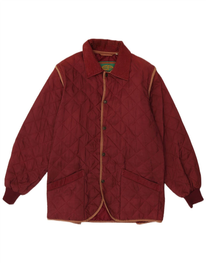 veste matelassée homme vintage UK 36 Petit nylon bordeaux
