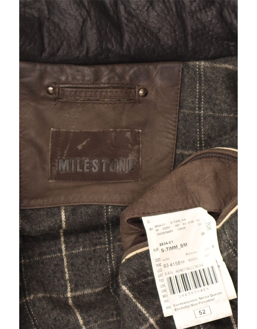 Milestone Manteau en Cuir Homme IT 52 XL Cuir Marron