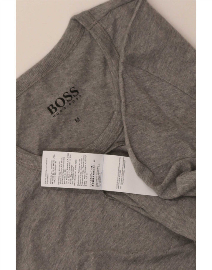 Hugo Boss Homme T-Shirt Top Gris Moyen Coton