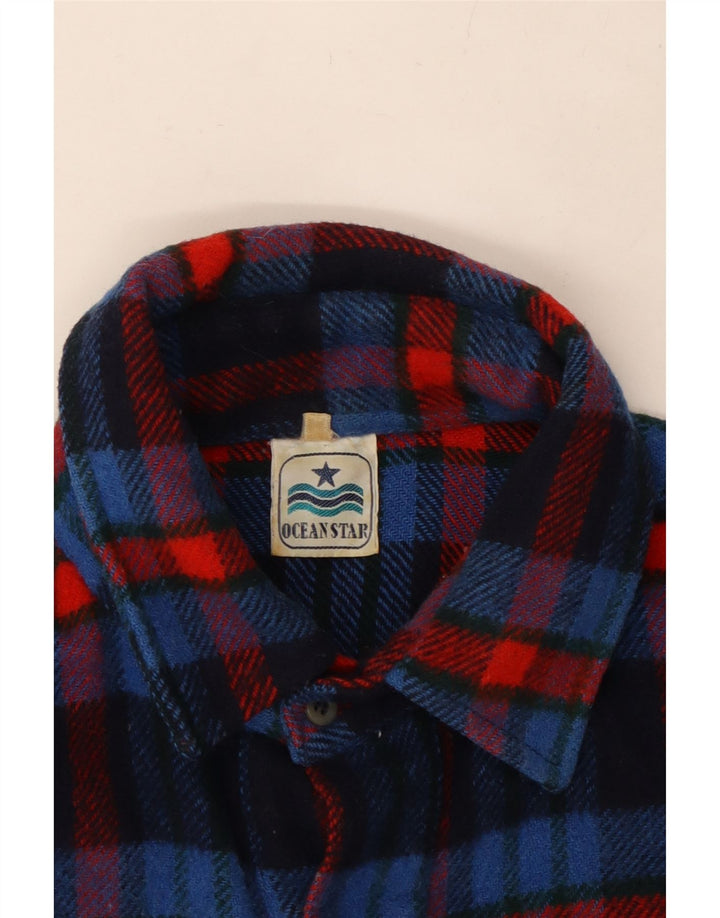 OCEAN STAR Mens Flannel Shirt Large Blue Check Vintage Ocean Star and Second-Hand Ocean Star from Messina Hembry 