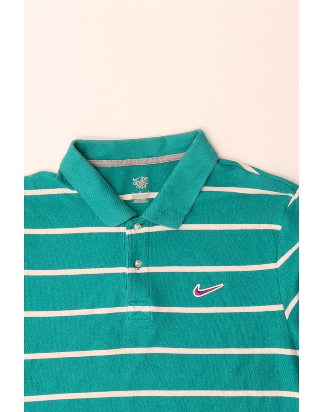 NIKE Polo Homme Grand Bleu Rayé Coton