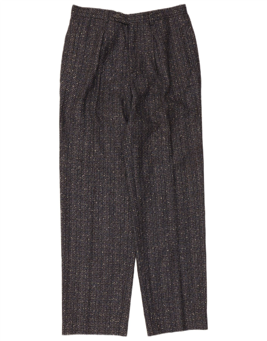 vintage Mens Pegged Suit Pantalon IT 50 Large W32 L31 Gris Moucheté Laine