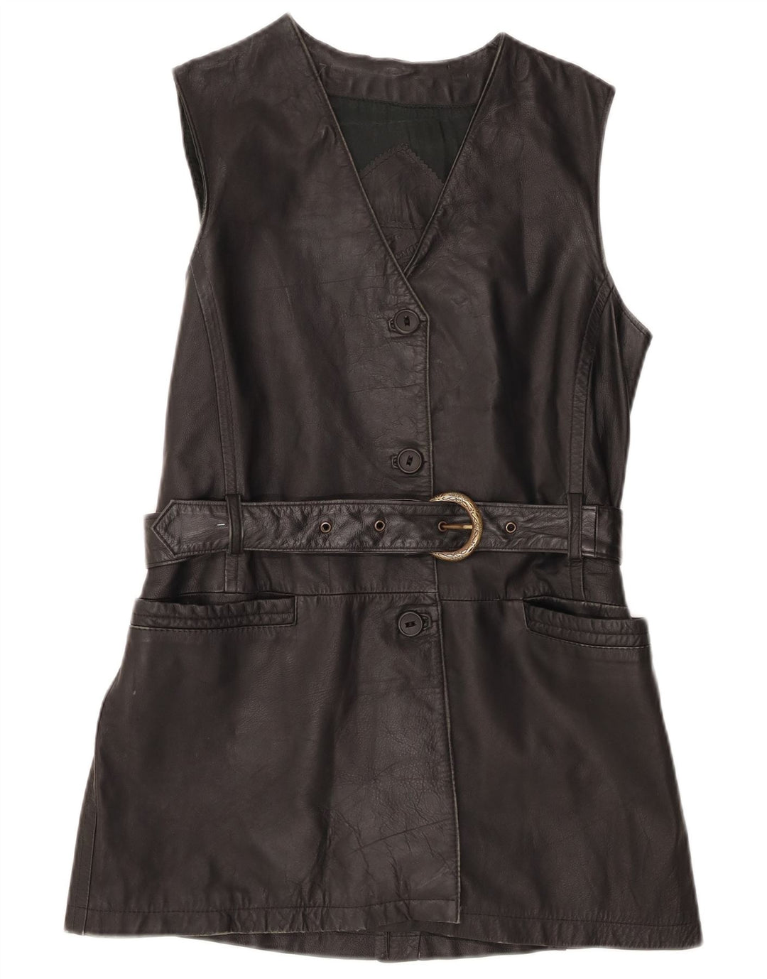 Oltremoda Gilet en cuir femme IT 42 cuir noir moyen
