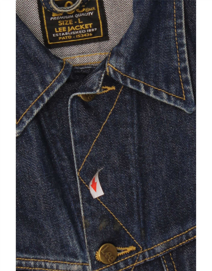 Lee Veste en jean pour femme UK 14 Large Bleu Coton