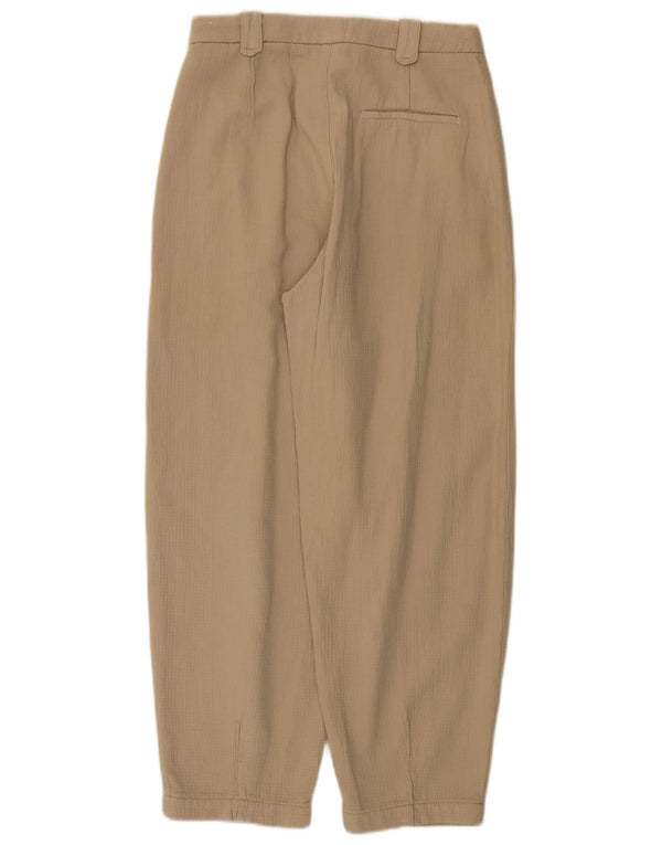 Zara Pantalon court taille haute ballon pour femme EU 36 XS W26 L26 Beige