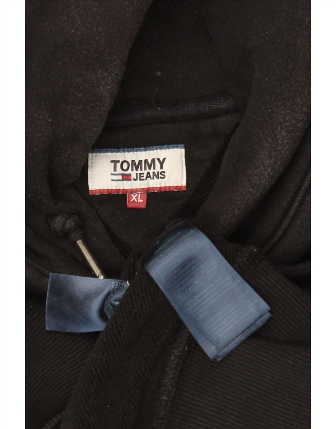 TOMMY HILFIGER Pull à capuche pour homme XL Noir Coton