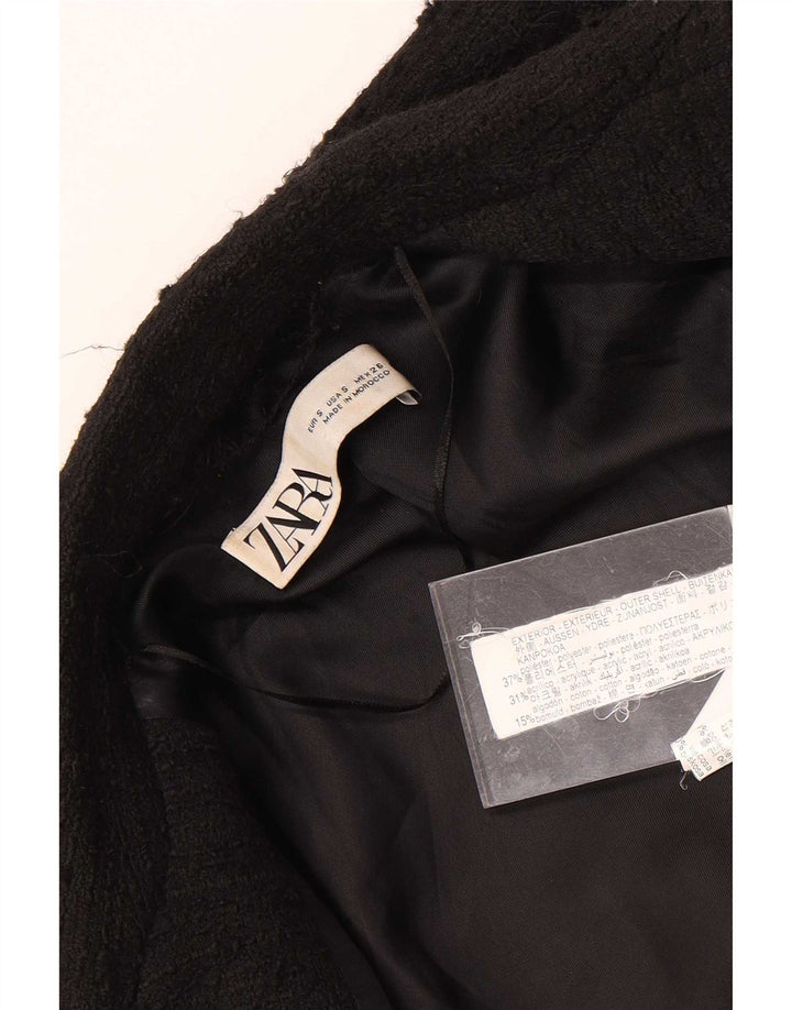 Zara Veste blazer à double boutonnage pour homme UK 36 Petit polyester moucheté noir
