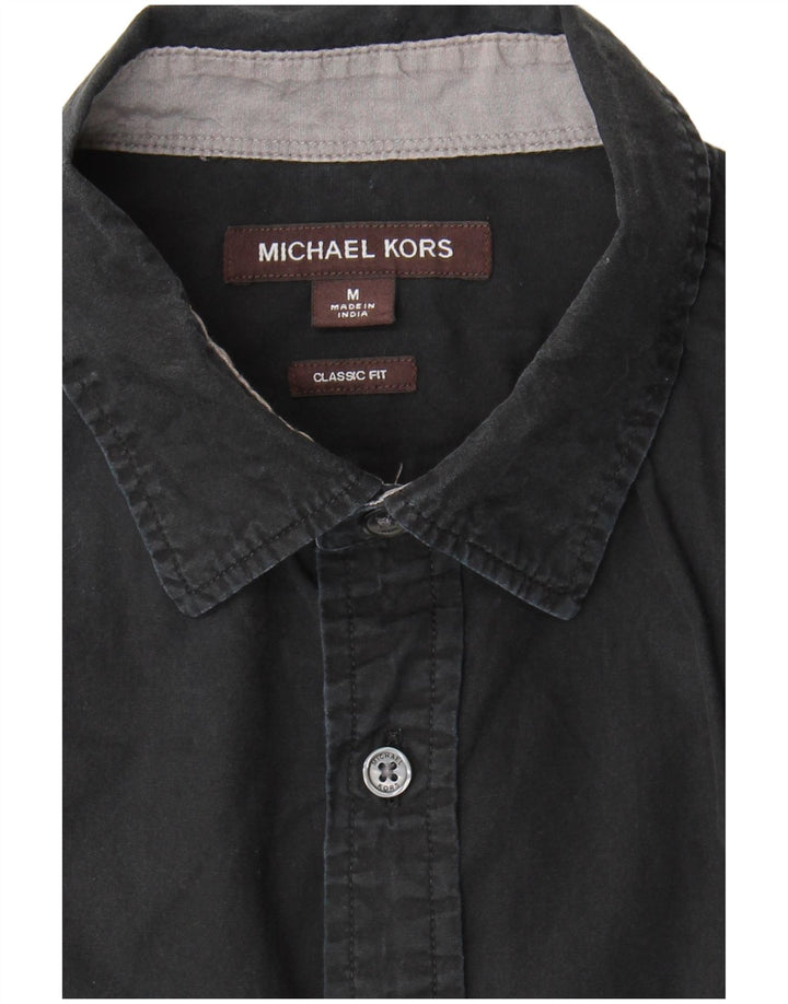 Michael Kors Chemise à manches courtes coupe classique pour homme Noir moyen
