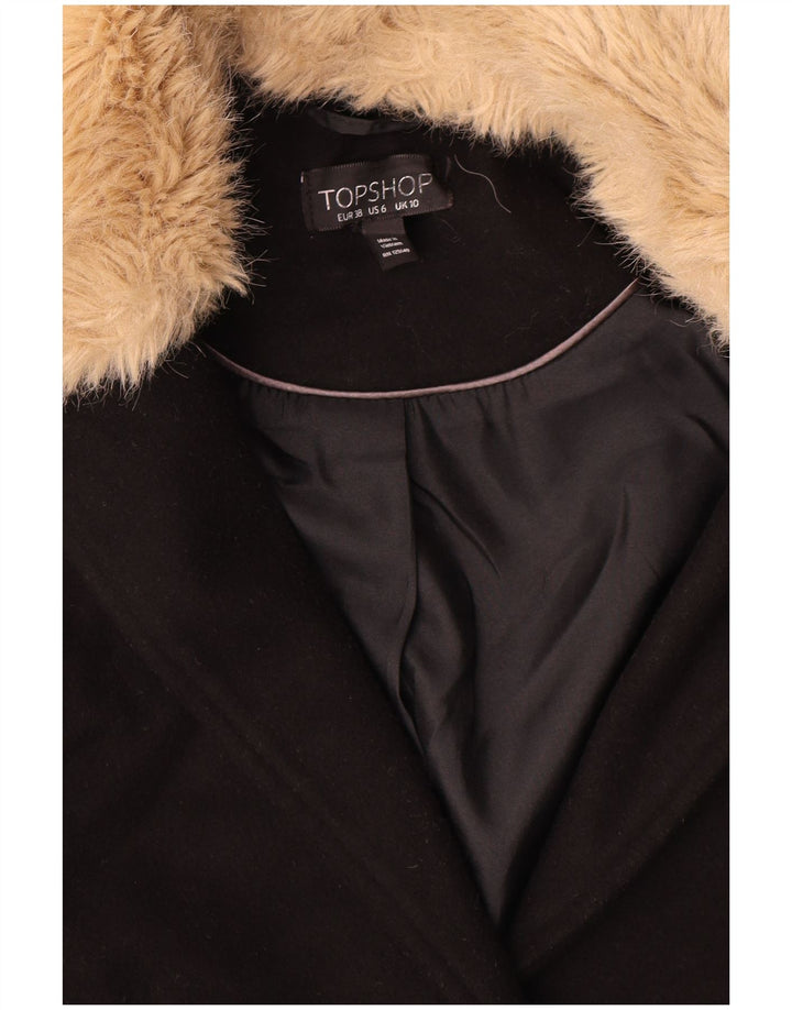 Topshop Manteau surdimensionné pour femme UK 10 Petit Noir Polyester