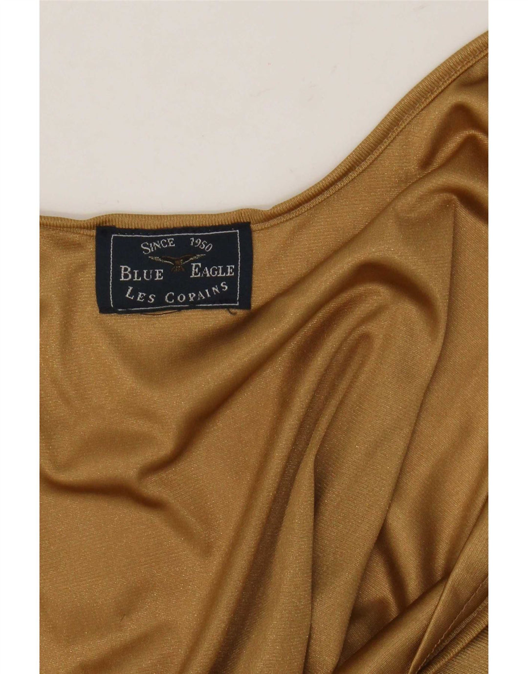 Les Copains Femme Blue Eagle Slip Dress UK 12 Medium Gold