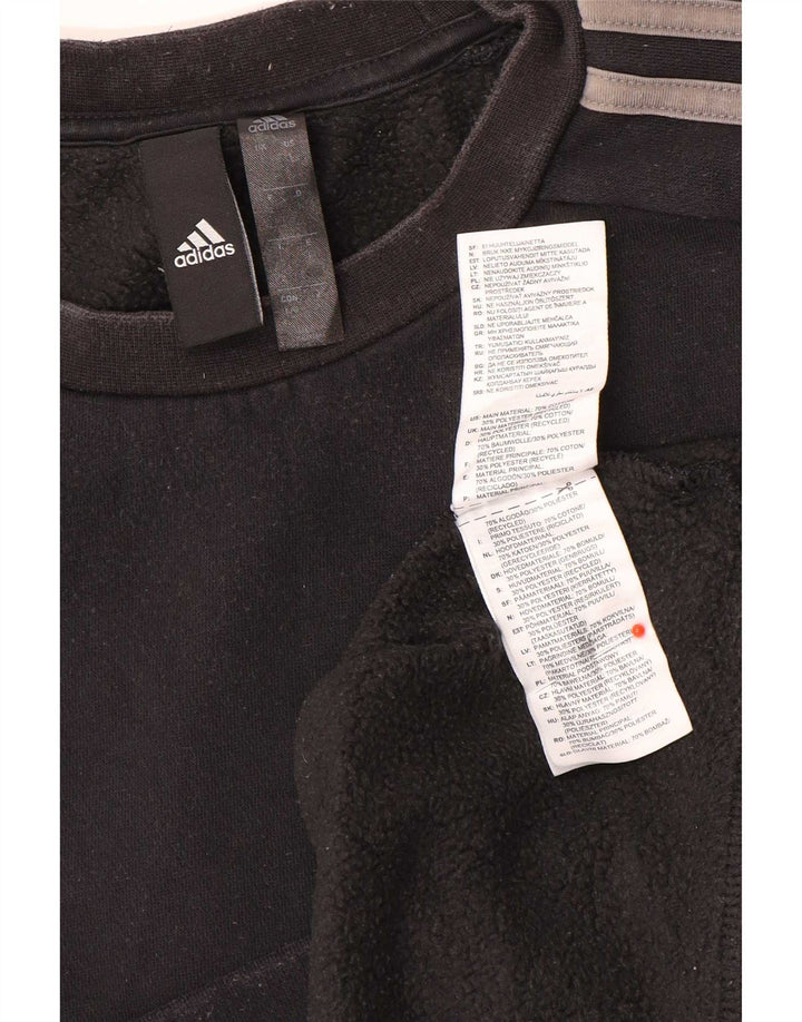 Adidas Sweat-shirt pour homme en coton noir Taille L