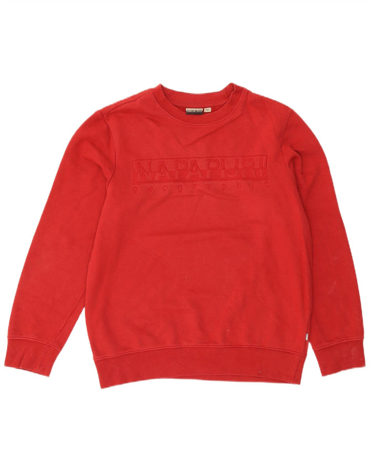 Napapijri Geographic Graphic Sweatshirt Jumper Homme Rouge Moyen Coton