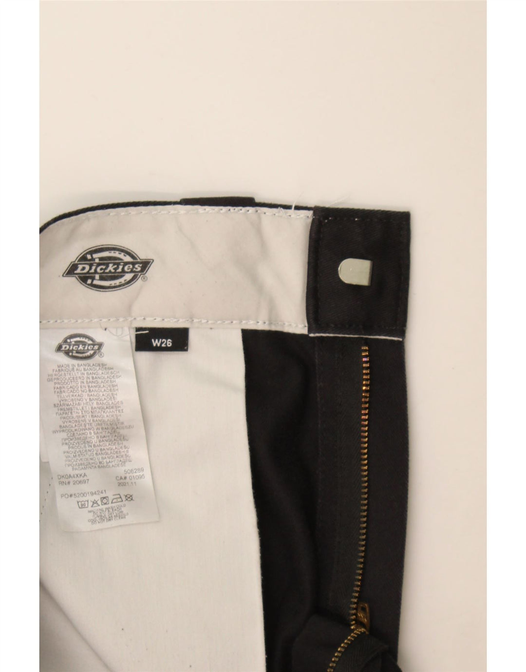 Dickies Pantalon Chino Droit Femme W26 L26 Noir Polyester