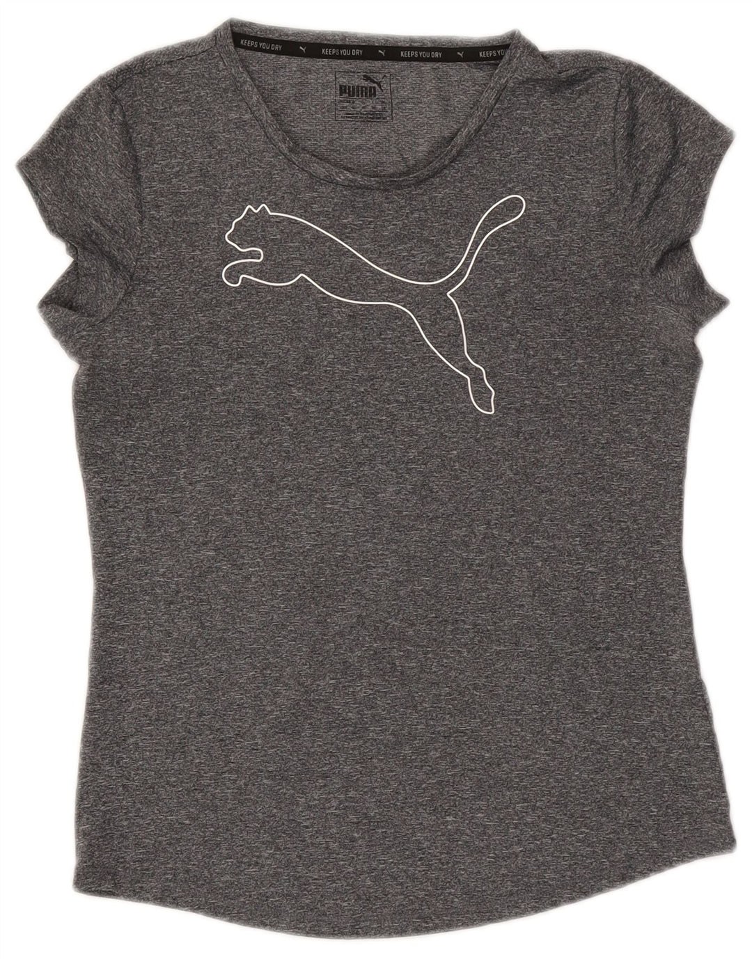 PUMA T-shirt graphique pour femme UK 10 Small Gris moucheté