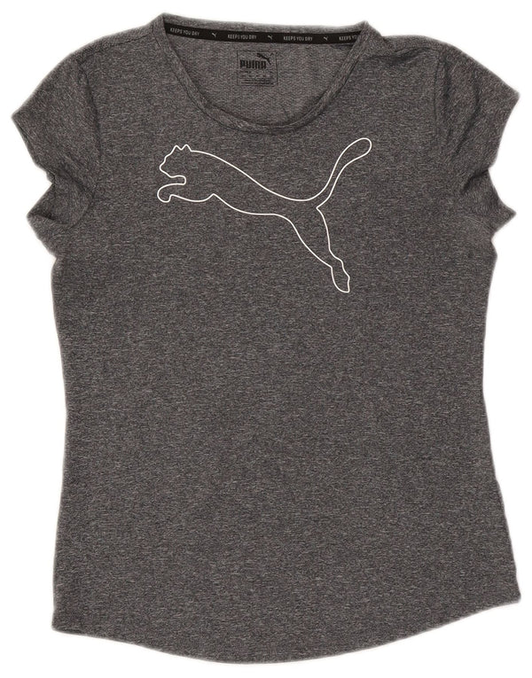 PUMA T-shirt graphique pour femme UK 10 Small Gris moucheté