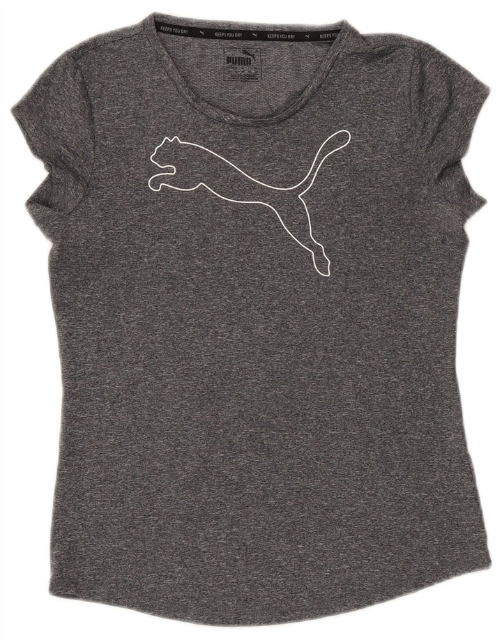 PUMA T-shirt graphique pour femme UK 10 Small Gris moucheté