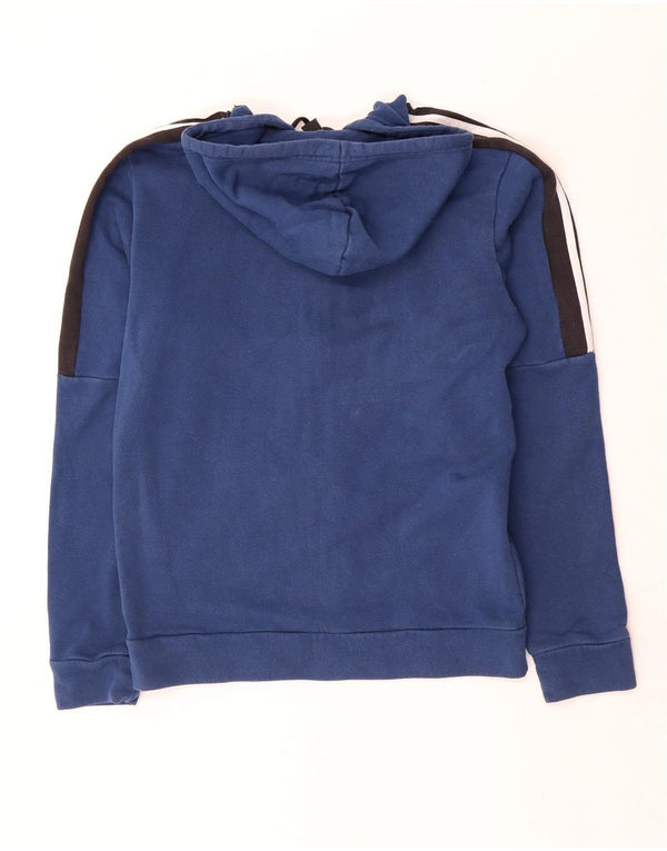 Adidas Pull à capuche zippé pour homme Petit coton color block bleu