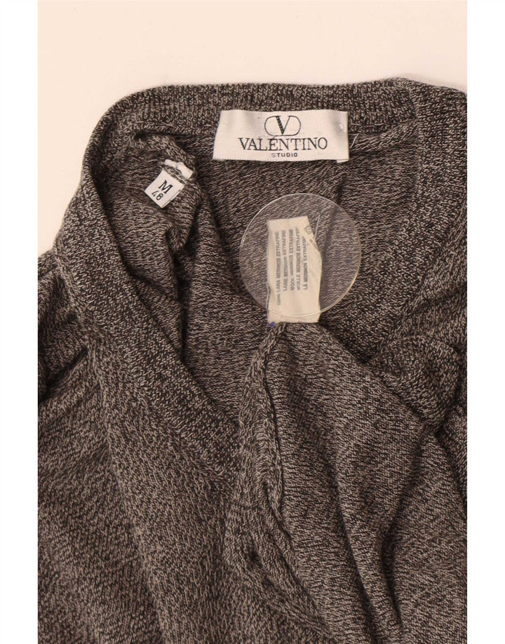 Valentino Pull Col V Homme IT 48 Laine Mérinos Gris Moyen
