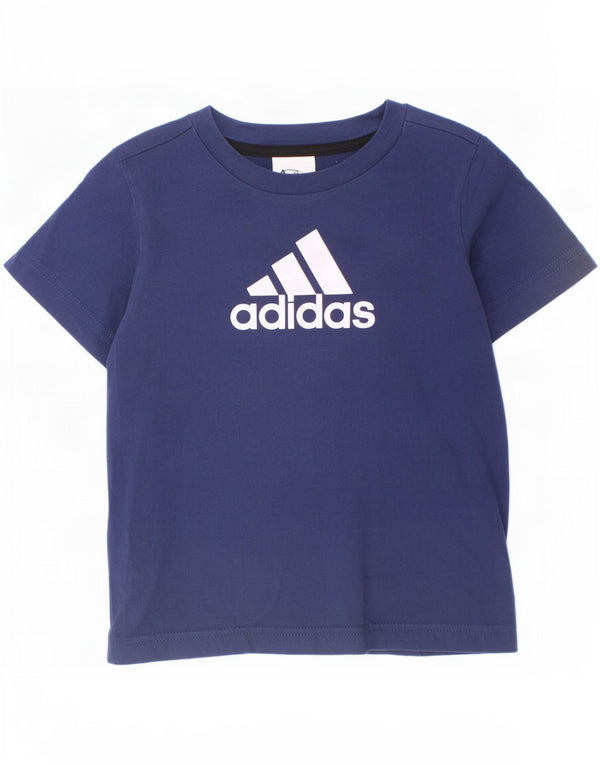 Adidas Garçon Graphic T-Shirt Top 5-6 ans Bleu Marine Coton