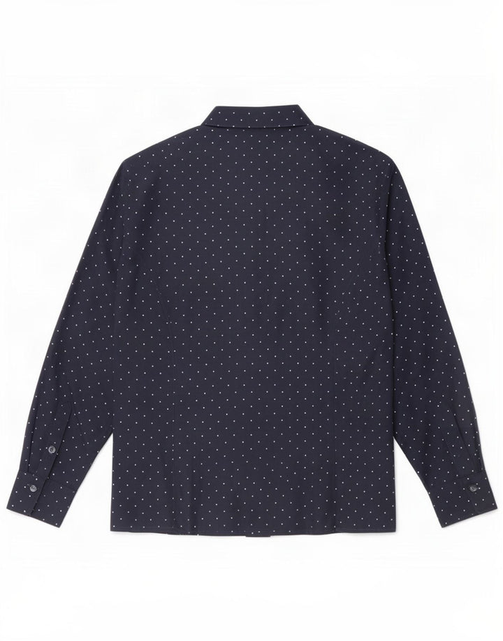 chemise femme vintage UK 14 Bleu Marine Moyen Spotté