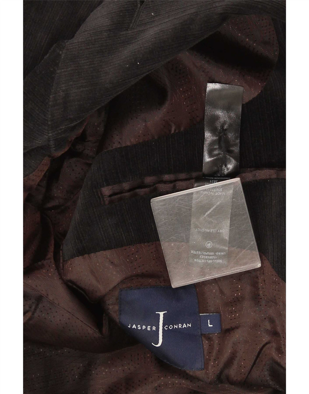 Jasper Conran Veste blazer en velours côtelé à 2 boutons pour homme UK 40 Grand coton noir