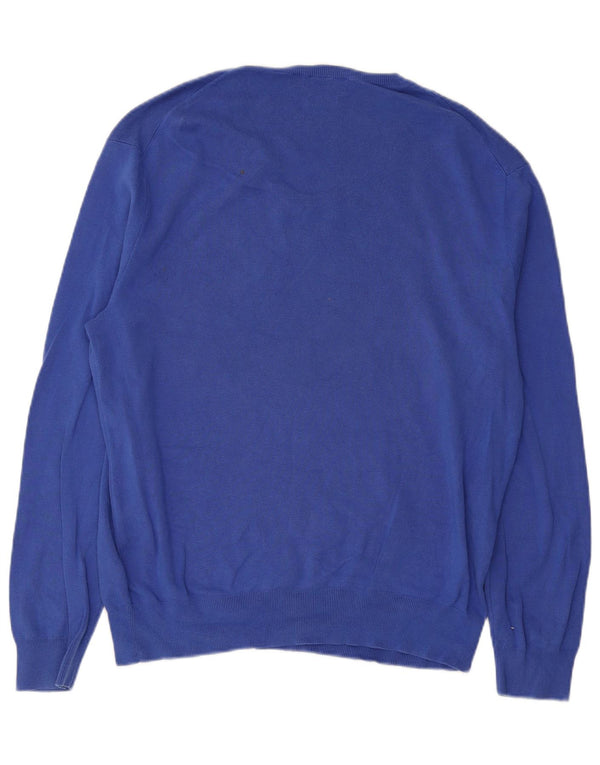 Polo Ralph Lauren Pull coupe slim à col en V pour homme XL Bleu coton