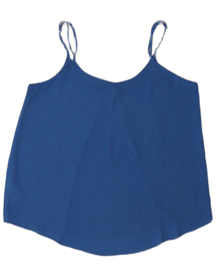 Oasis Womens Crop Cami Top UK 14 Bleu Moyen Polyester