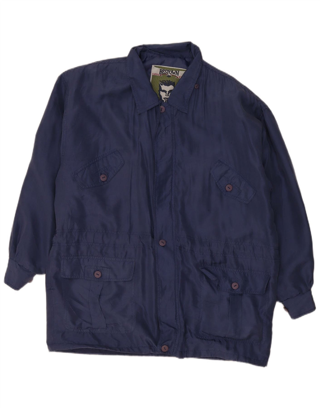 vintage Mens Loose Fit Utility Jacket UK 36 Petite Soie Bleue