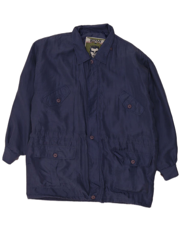 vintage Mens Loose Fit Utility Jacket UK 36 Petite Soie Bleue