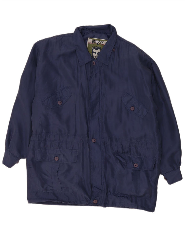 vintage Mens Loose Fit Utility Jacket UK 36 Petite Soie Bleue