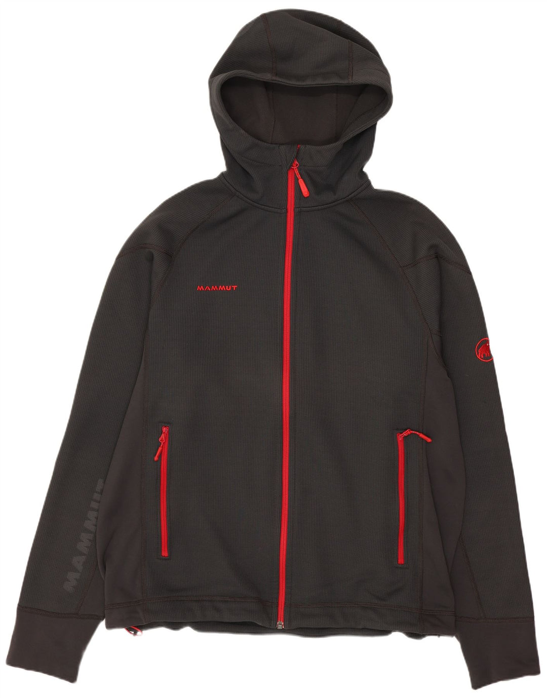 Mammut Pull à capuche zippé graphique pour homme XL Gris Polyester