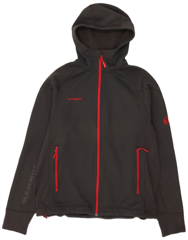 Mammut Pull à capuche zippé graphique pour homme XL Gris Polyester