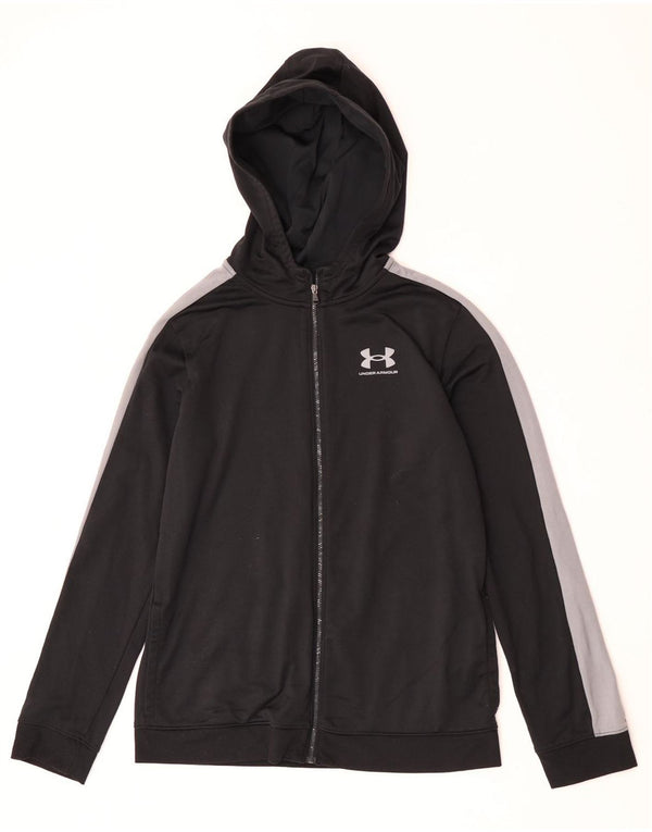 Under Armour Sweat à capuche zippé pour garçon 13-14 ans XL Noir Colourblock