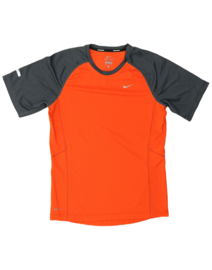 NIKE T-shirt Dri Fit pour hommes, petit, orange, colour block