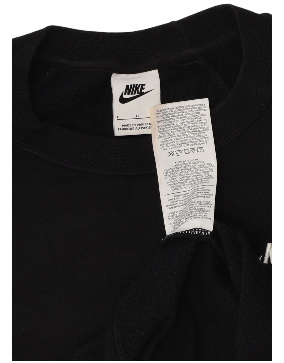 Nike Sweat-shirt pour homme en coton noir Taille L