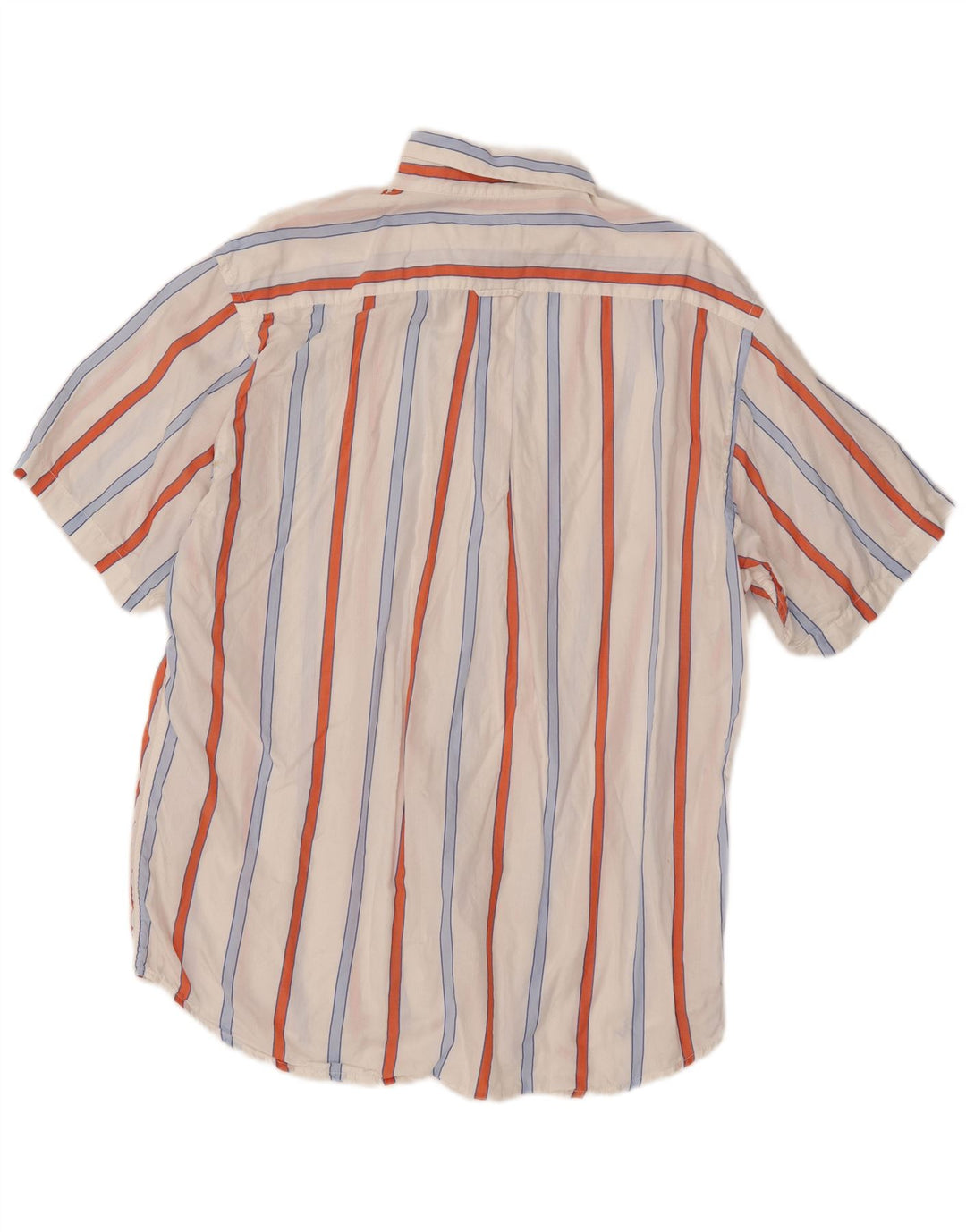 ENRICO COVERI Chemise à manches courtes pour homme Taille 42 Large Blanc Rayé