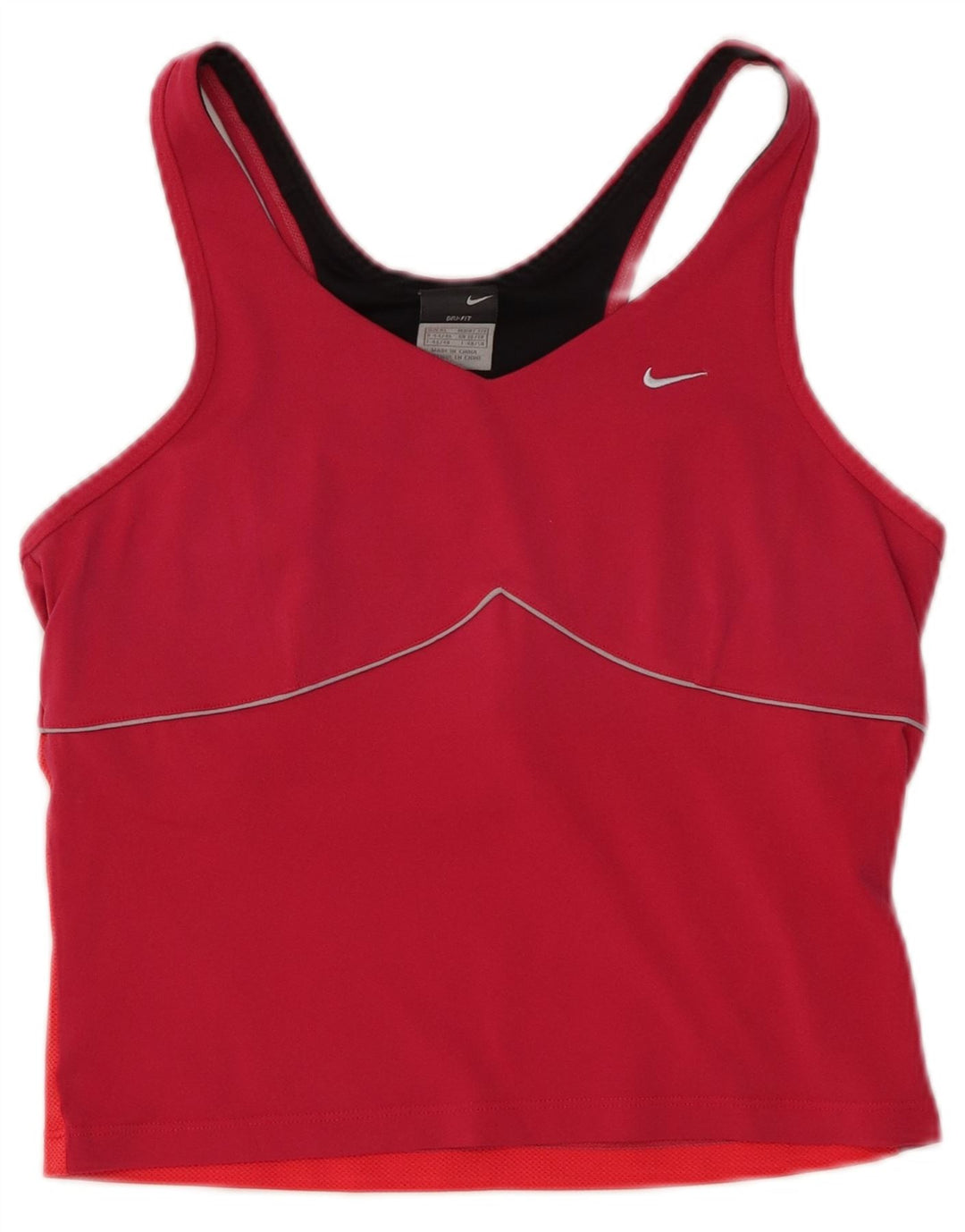 NIKE Débardeur court Dri Fit pour femme UK 16/18 XL Rose Colourblock