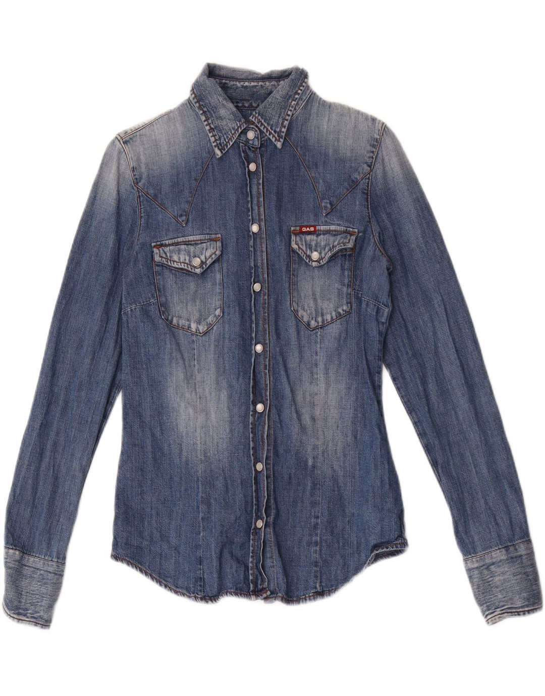 Gas Chemise en jean pour femme UK 12 Bleu moyen Coton