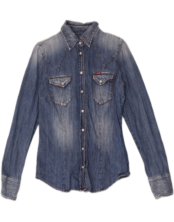 Gas Chemise en jean pour femme UK 12 Bleu moyen Coton