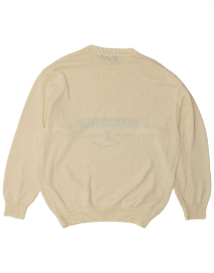 Malagrida Pull graphique à col rond pour homme XL en coton beige