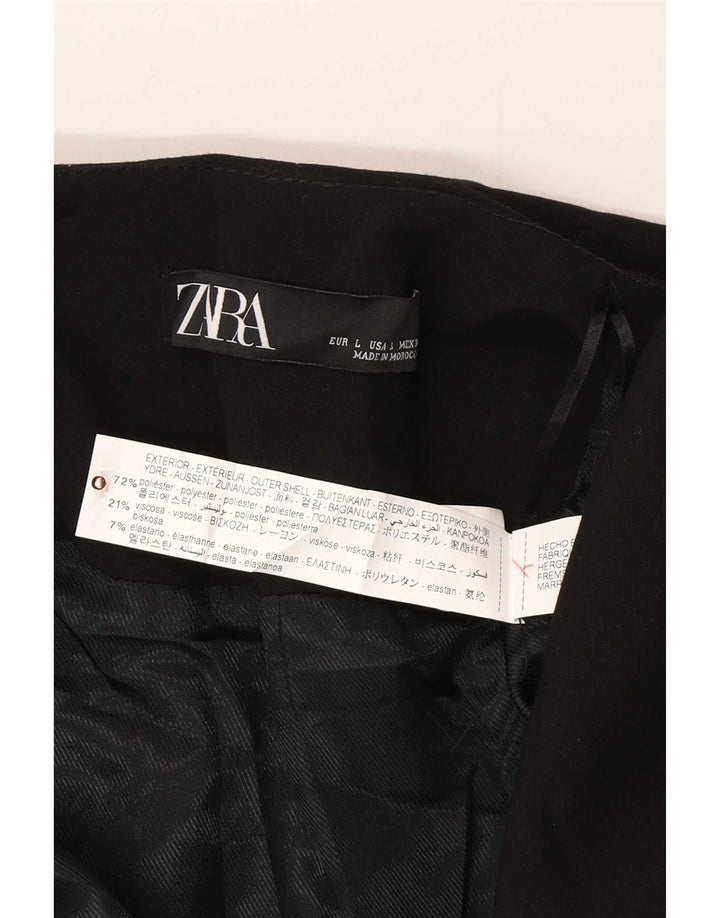 Zara Veste Blazer Femme UK 14 Large Noir Polyester