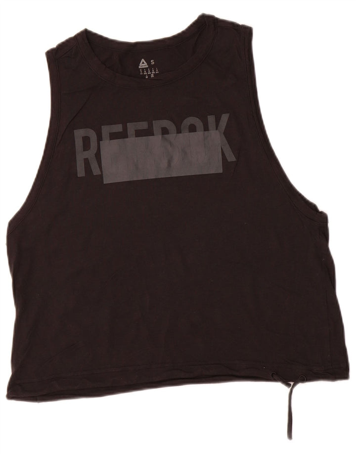 Reebok Débardeur graphique pour femme UK 8/10 Small Noir
