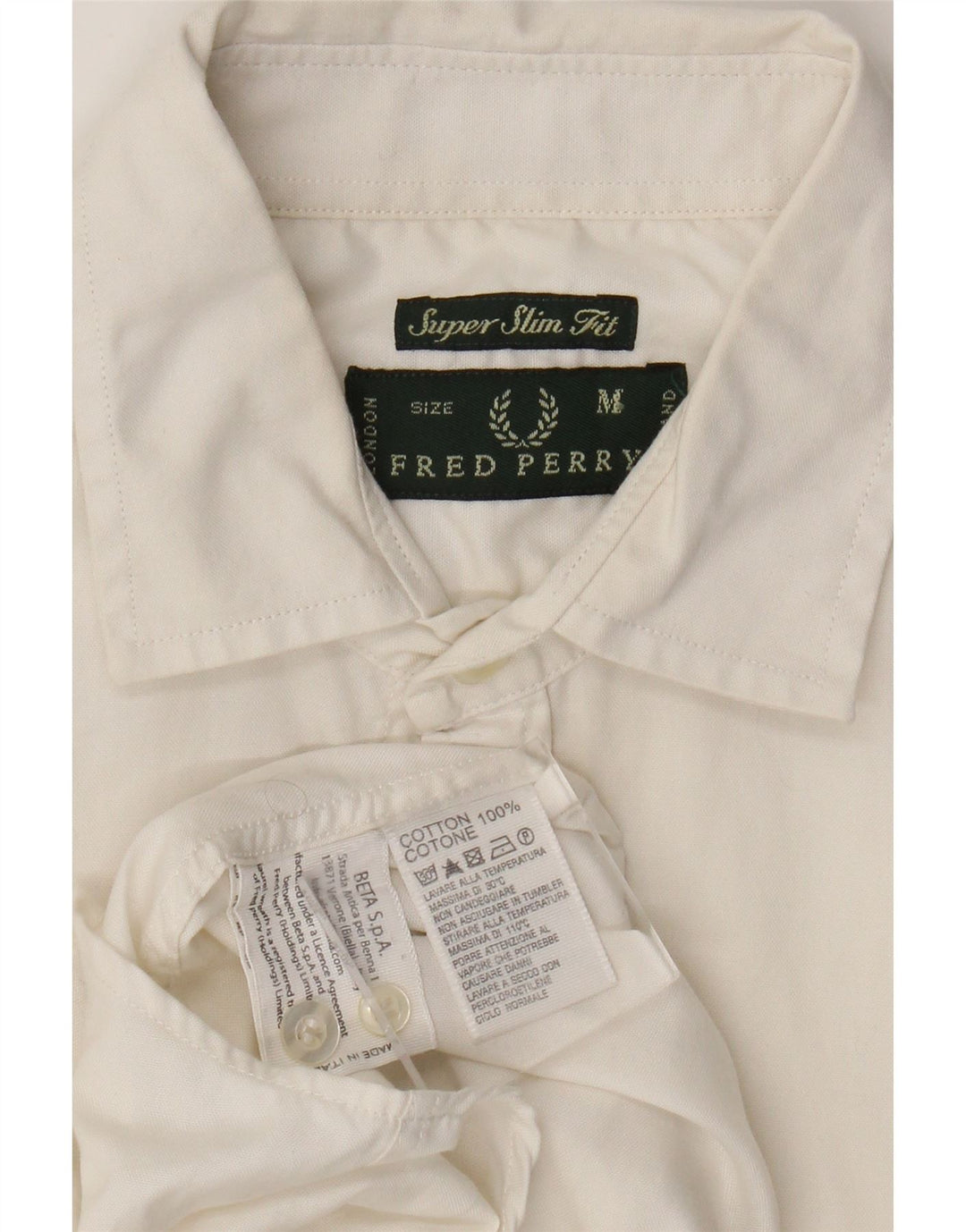 Fred Perry Chemise Extra Slim Fit Homme Blanc Moyen Coton