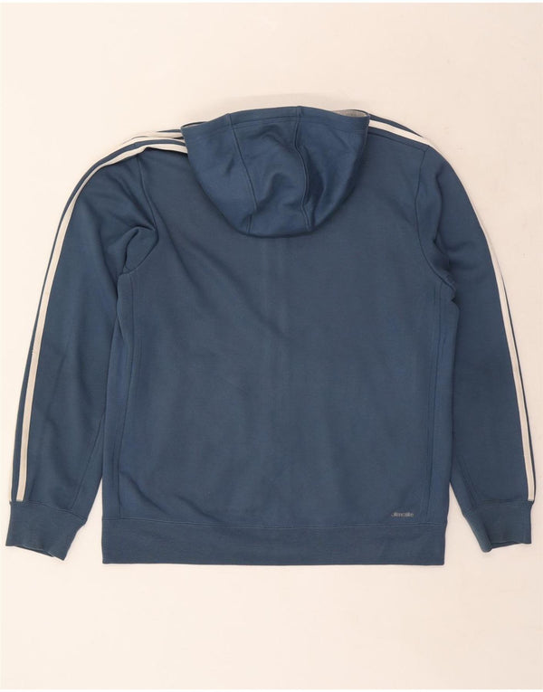 Adidas Hommes Climalite Zip Sweat À Capuche Grand Bleu Marine Polyester