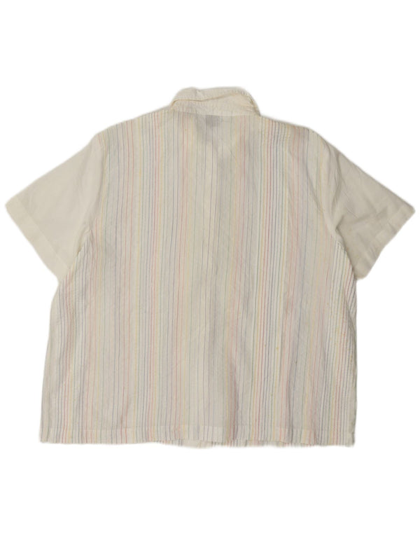 Orvis Surchemise à manches courtes pour femme UK 16 Grandes rayures blanches
